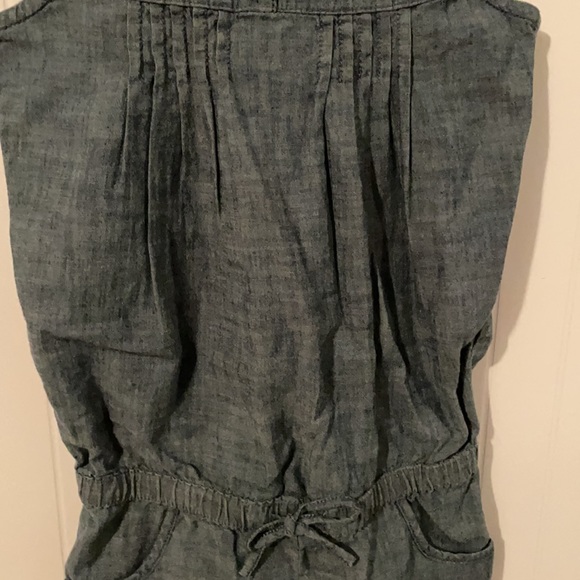 Gap Kids S 6 7 Chambray Romper blue shorts vacation tie stays put sturdy - Picture 5 of 9